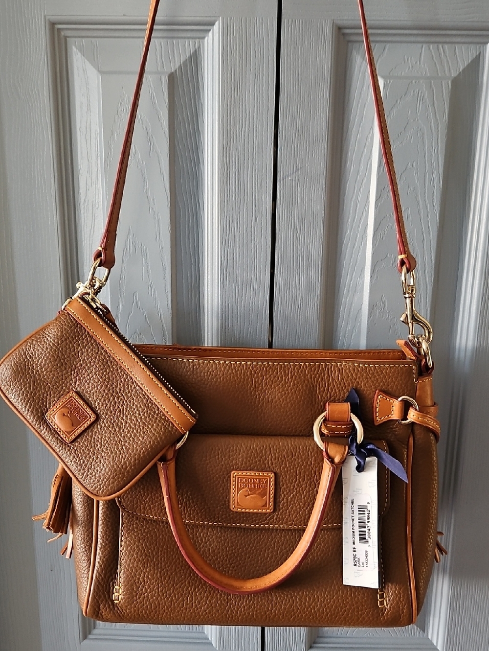 Dooney & Bourke Pebble Leather Medium Pocket Satchel